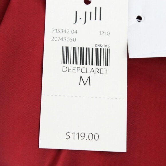 J Jill $119 Sz M Deep Claret Red Wool Acrylic Poly Lined Textured Jacket - Picture 7 of 7